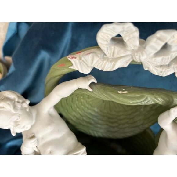 Porcelain Bucket with Angels 12" 10" - Picture 10 of 16